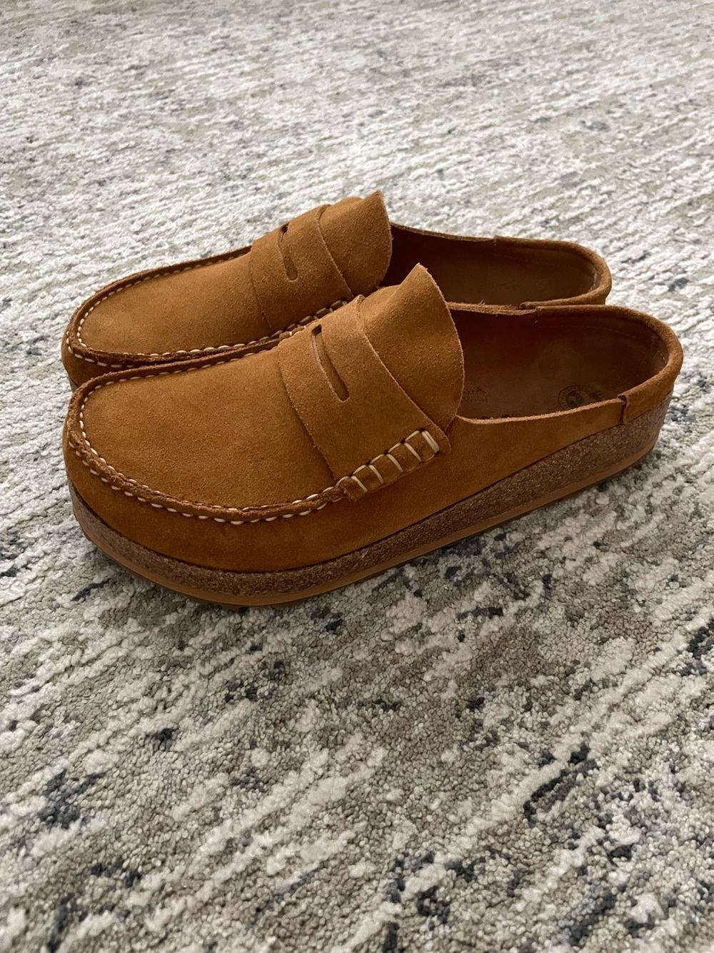 Birkenstock Naples Penny Clog Mink Brown Chestnut Suede Moccasins Size 11 - Picture 3 of 11